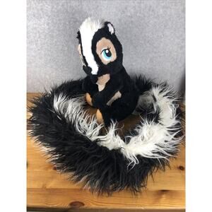 12" DISNEY PARKS BAMBI FLOWER SKUNK 40" LONG BOA TAIL STUFFED ANIMAL PLUSH TOY